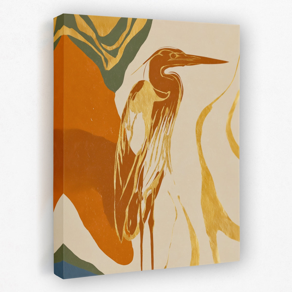 Heron Golden Stance — Heron Golden Stance Portrait   Side View   Mirror 189