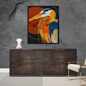 Heron's Deco Dawn - Luxury Wall Art