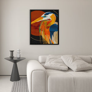Heron's Deco Dawn - Luxury Wall Art