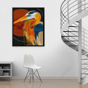 Heron's Deco Dawn - Luxury Wall Art