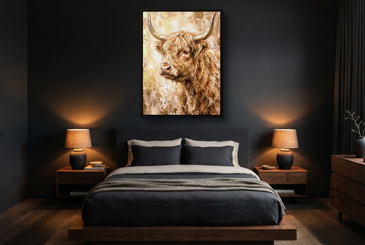 Highland Cow Gilded - Luxury Wall Art