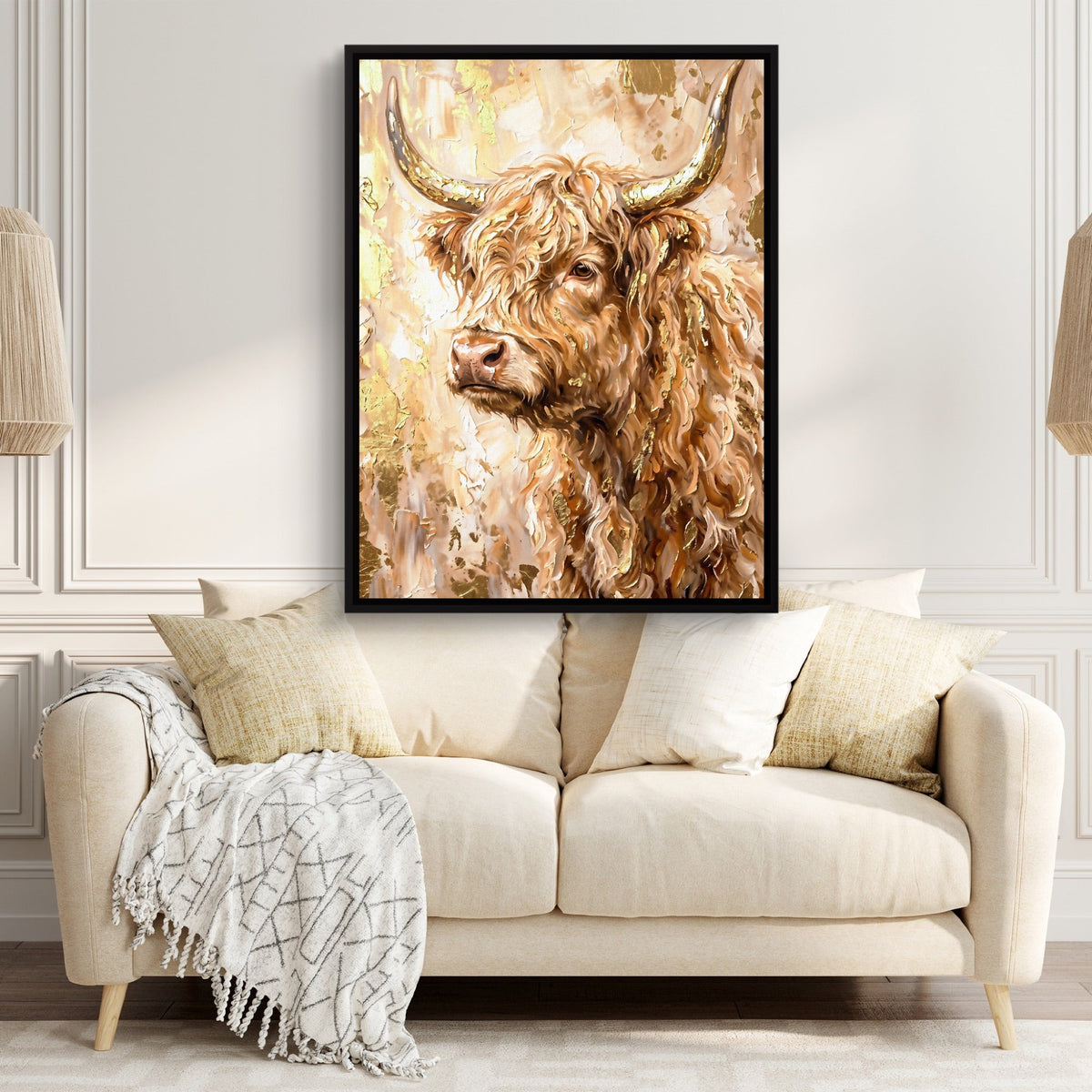 Highland Cow Gilded - Luxury Wall Art