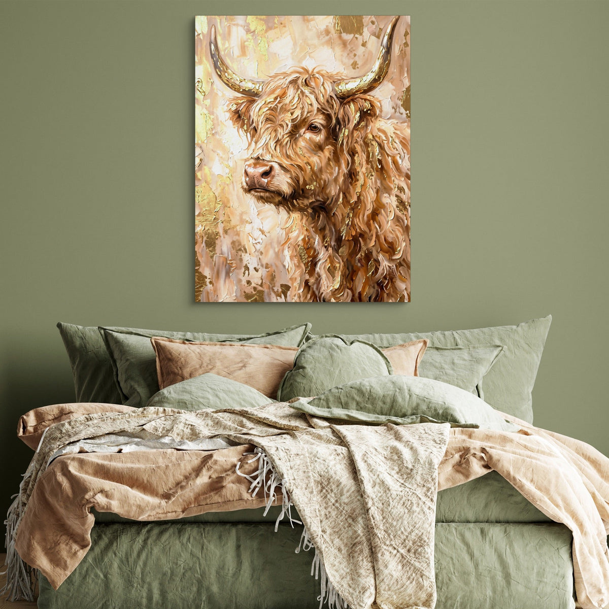 Highland Cow Gilded - Luxury Wall Art