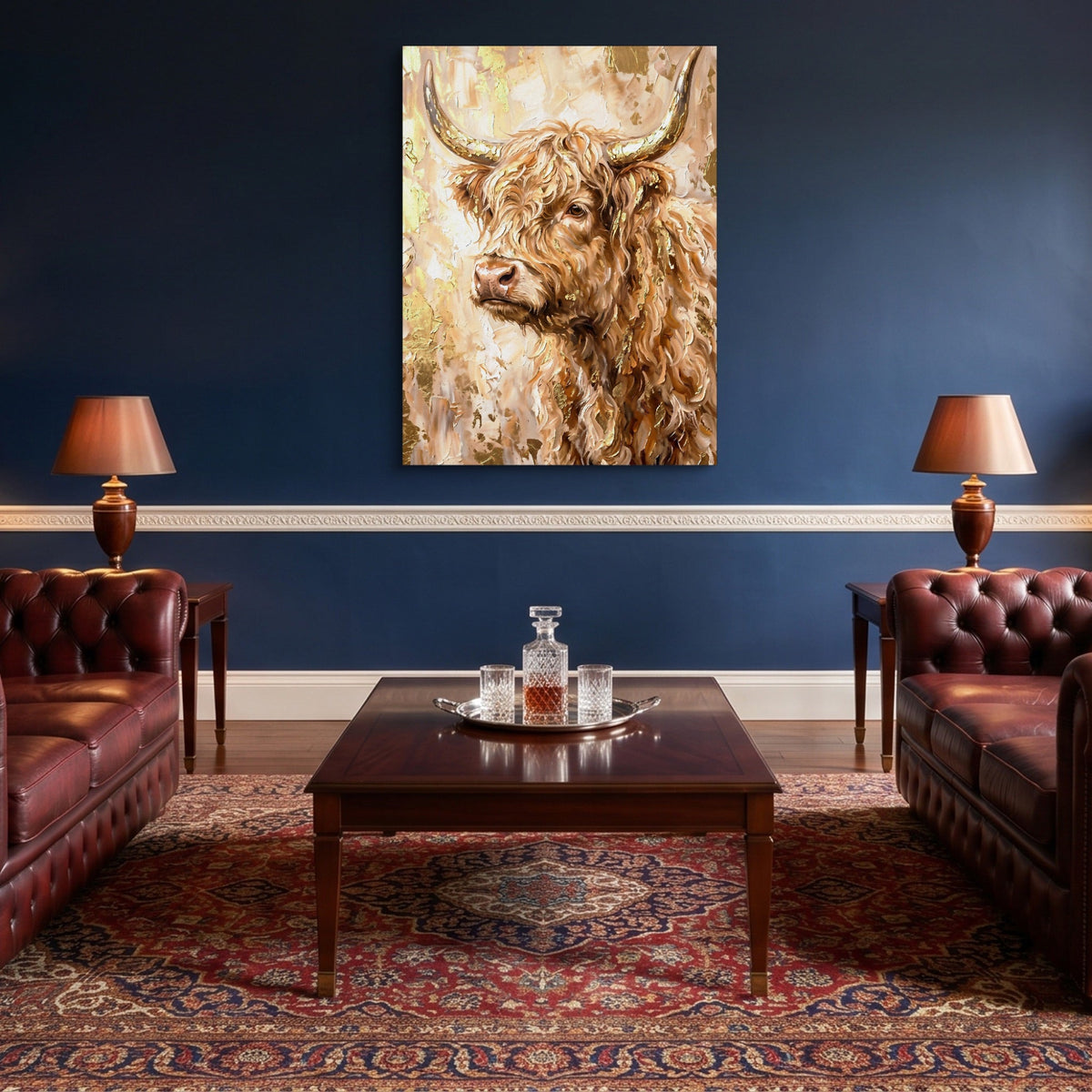 Highland Cow Gilded - Luxury Wall Art