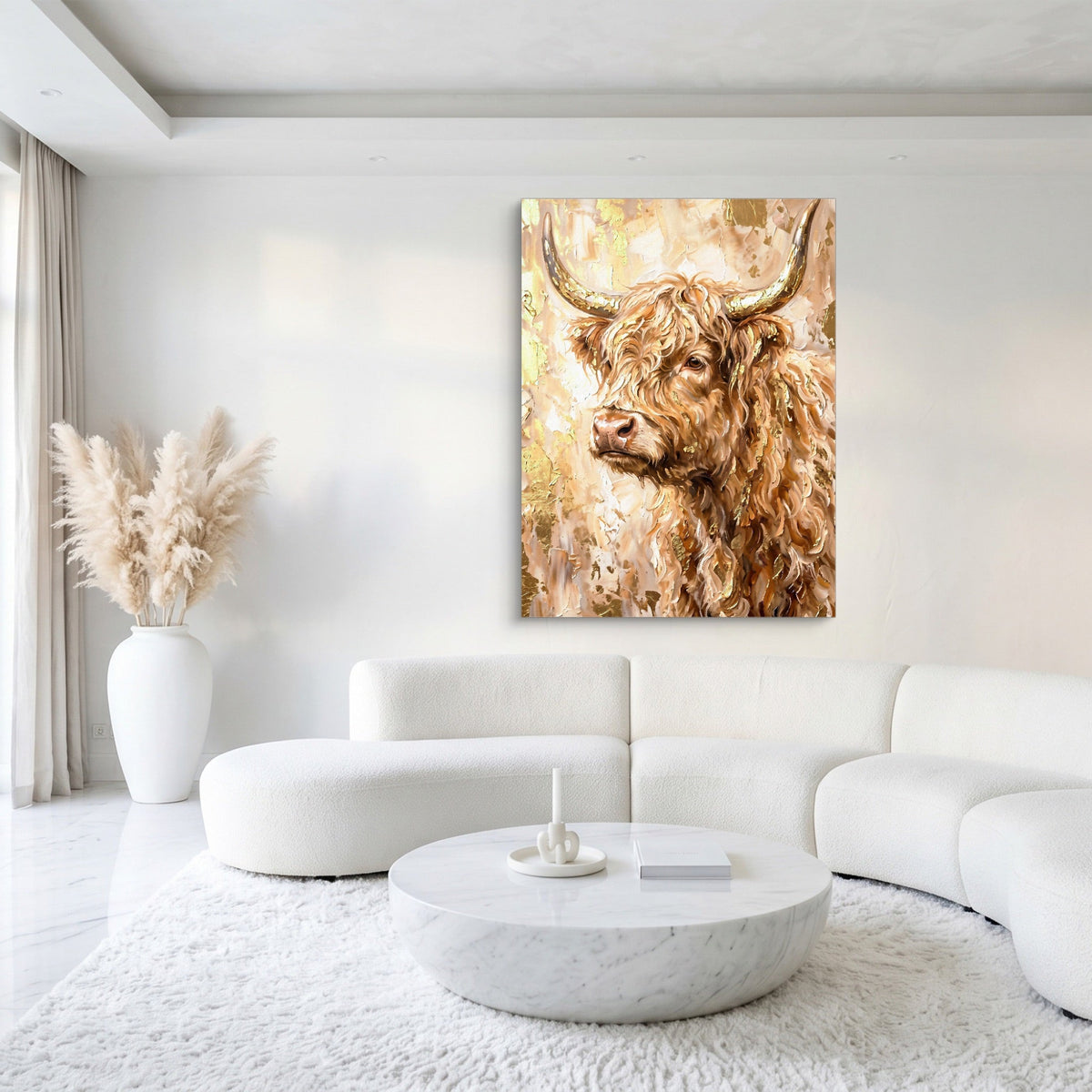 Highland Cow Gilded - Luxury Wall Art