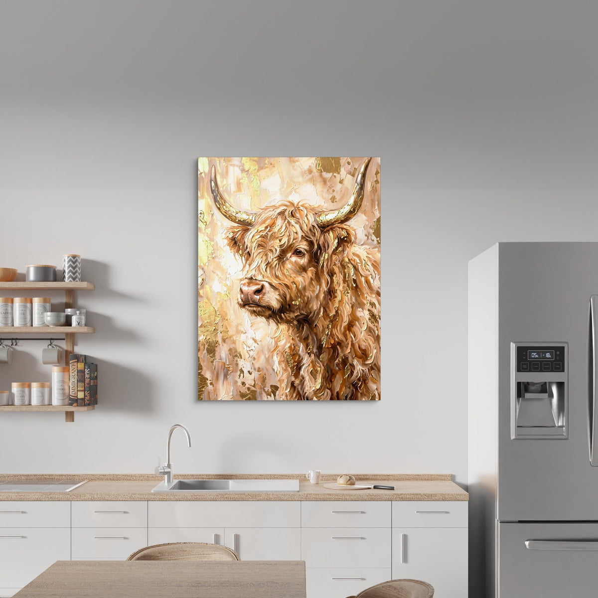 Highland Cow Gilded - Luxury Wall Art