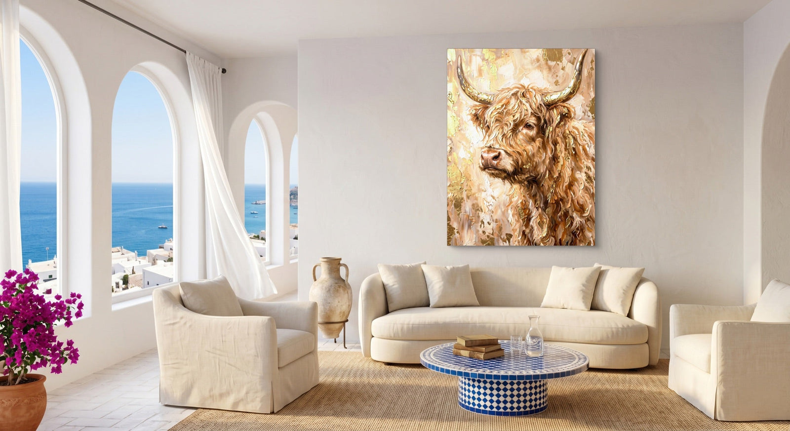 Highland Cow Gilded - Luxury Wall Art