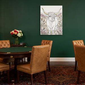 Highland Golden Horns — highland golden horns sq poker gathering 1port flush print