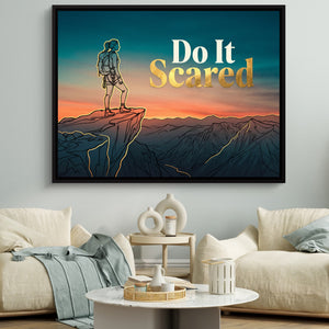 Hiker Mountain Sunset — hiker mountain sunset sq white couches 1land framed black