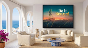Hiker Mountain Sunset — hiker mountain sunset beachside couch livingroom 1land framed black