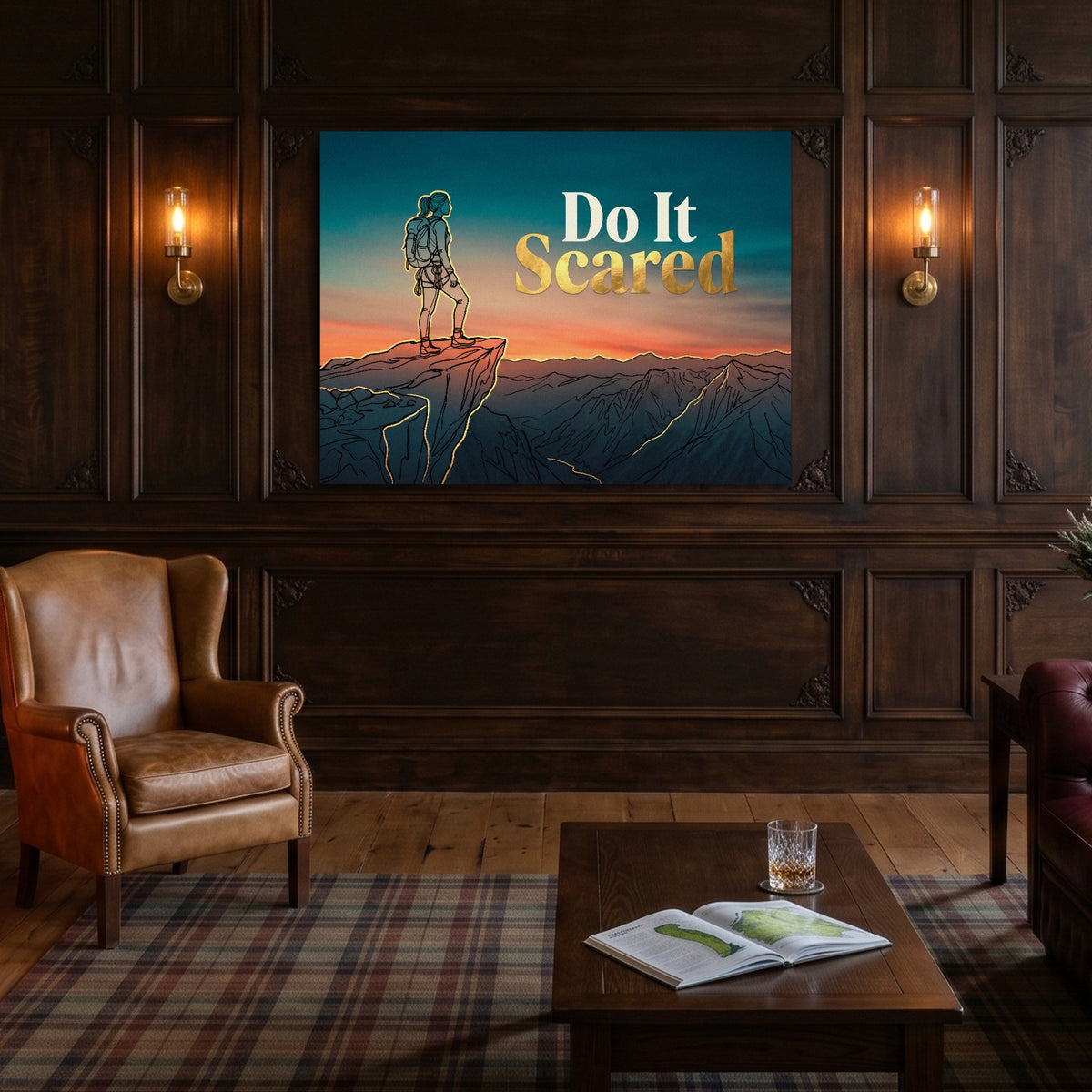 Hiker Mountain Sunset — hiker mountain sunset sq old money room 1land flush print