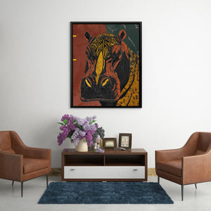 Hippo Golden Throne - Luxury Wall Art