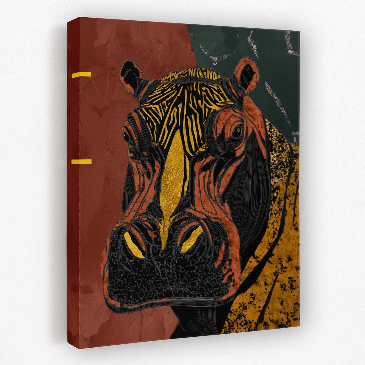 Hippo Golden Throne - Luxury Wall Art