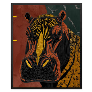 Hippo Golden Throne - Luxury Wall Art