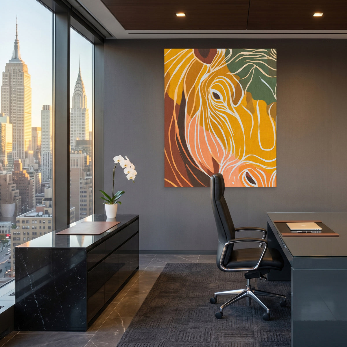 Hippo Ochre Doodle — Hippo Ochre Doodle Office View Port 117