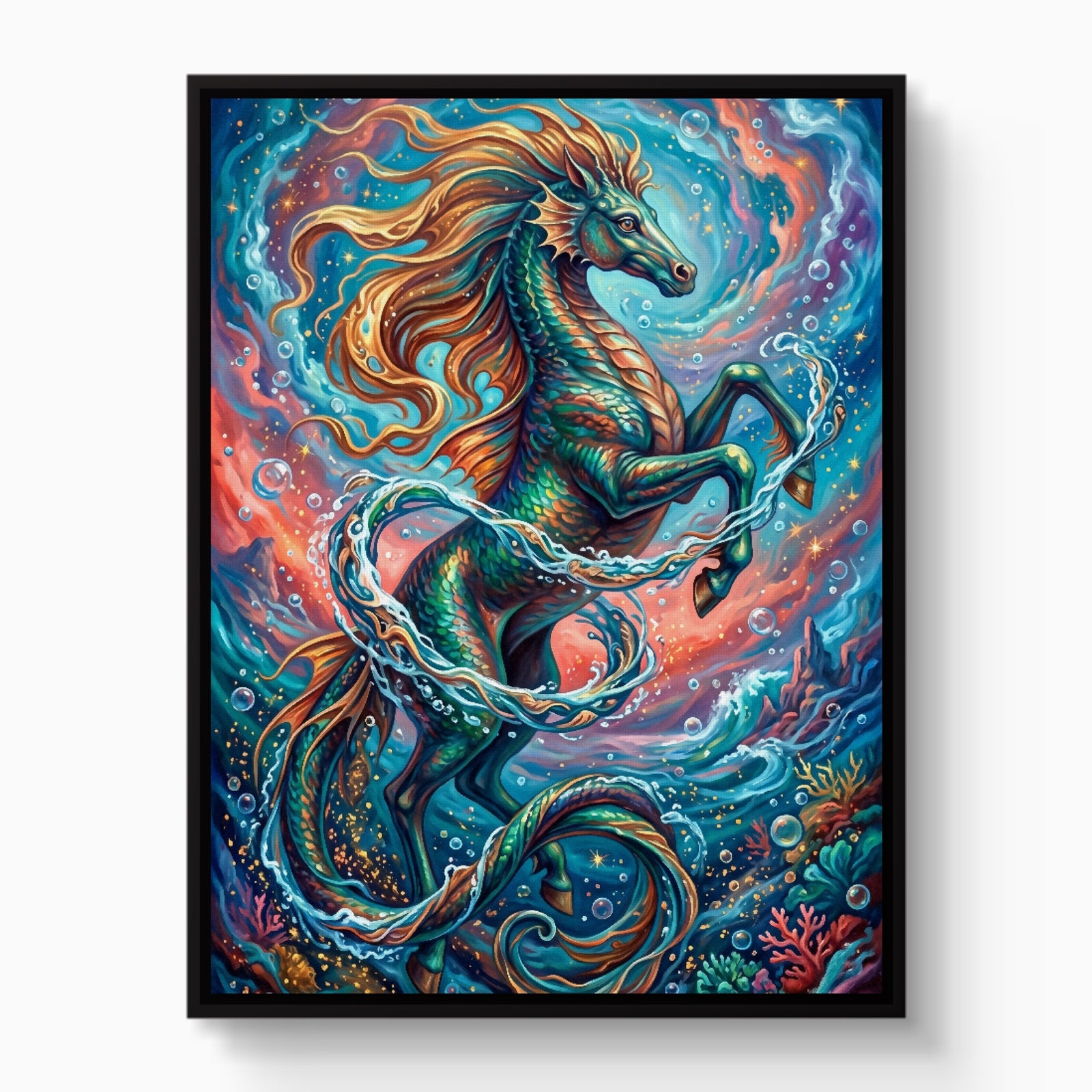 Hippocampus Rising — hippocampus rising white studio framed black