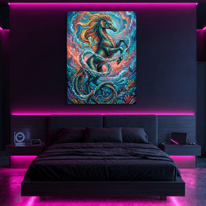 Hippocampus Rising — hippocampus rising sq pink neon room portv2 1port flush print