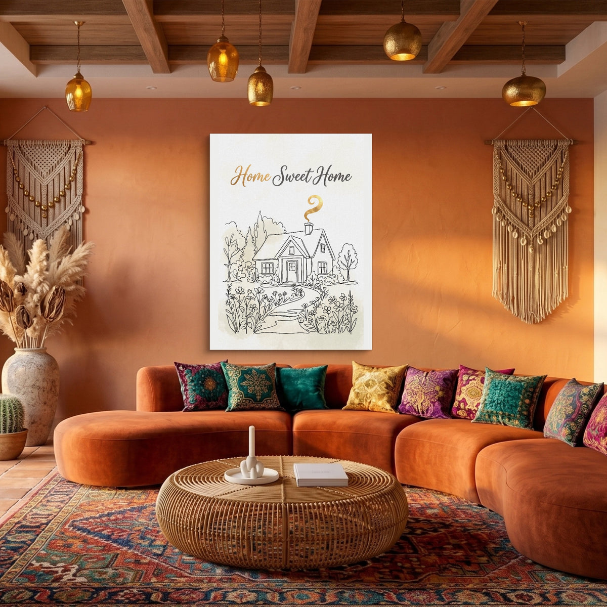 Home Sweet Sanctuary — home sweet sanctuary sq boho living 1port flush print