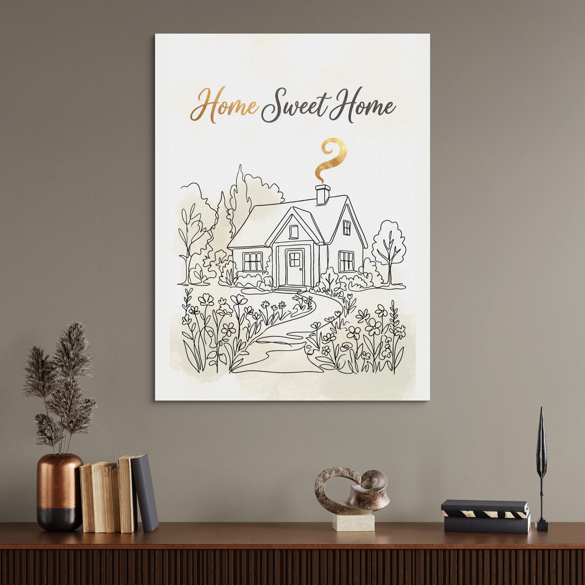 Home Sweet Sanctuary — home sweet sanctuary sq office desk wall 1port flush print