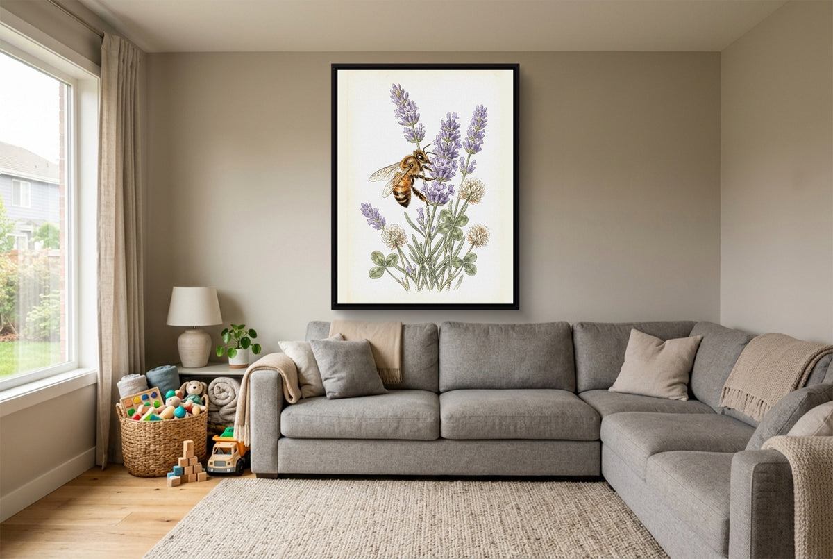 Honeybee Lavender Forage — honeybee lavender forage living room with sectional sofa 1port framed black