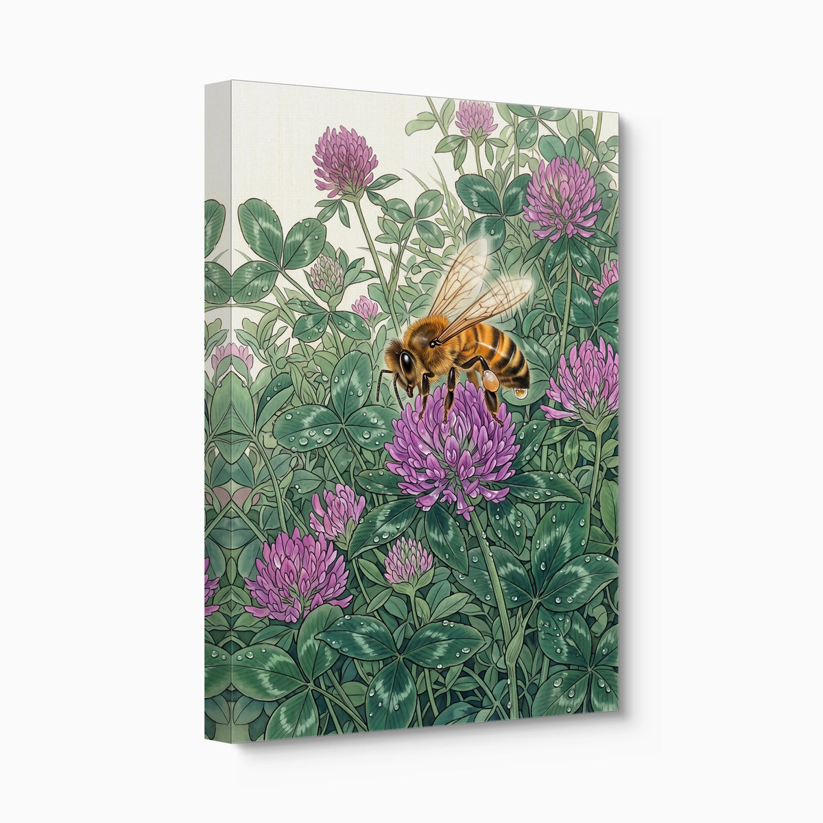 Honeybee Purple Clover — honeybee purple clover angled flush print