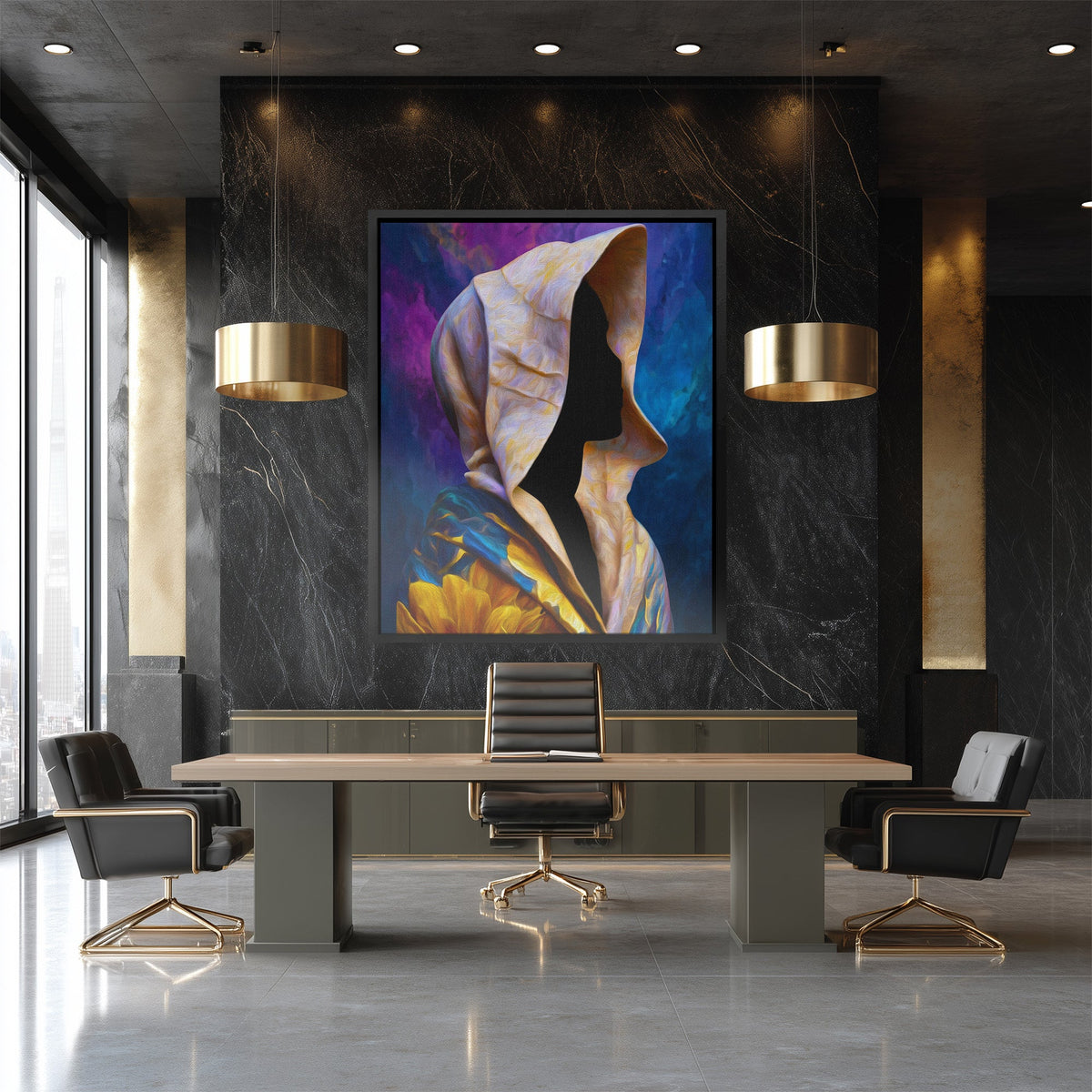 Hooded Cosmic Profile - Luxury Wall Art