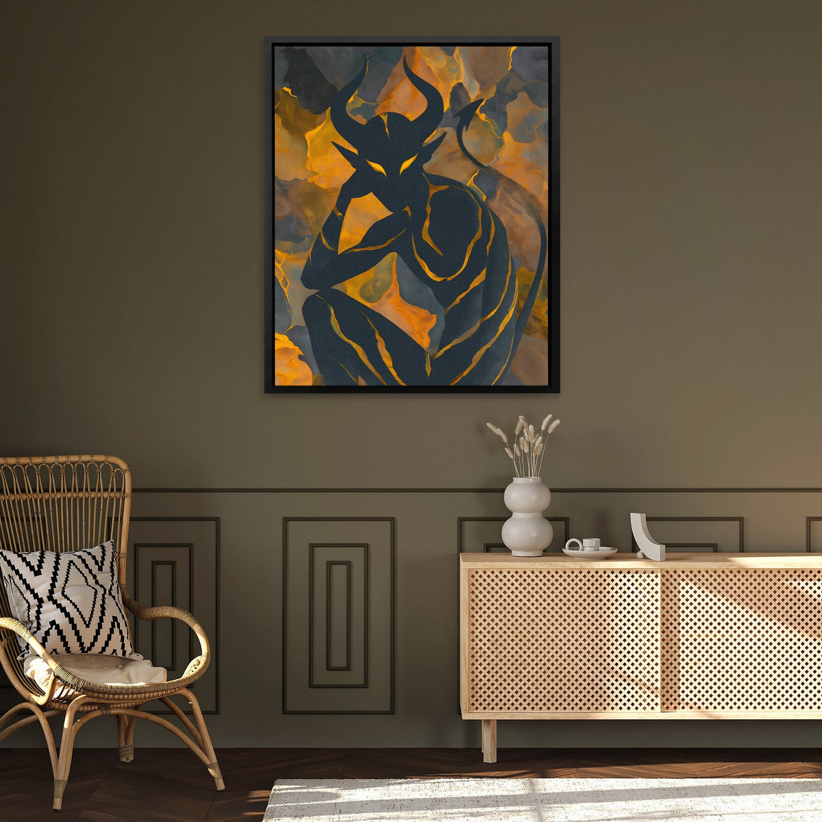 Horned Flame Sovereign - Luxury Wall Art