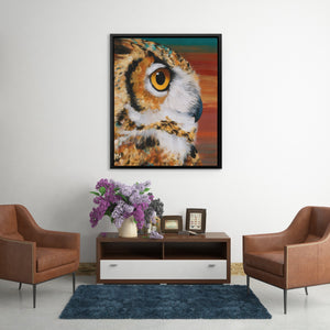 Horned Owl's Ember - Luxury Wall Art