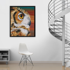 Horned Owl's Ember - Luxury Wall Art