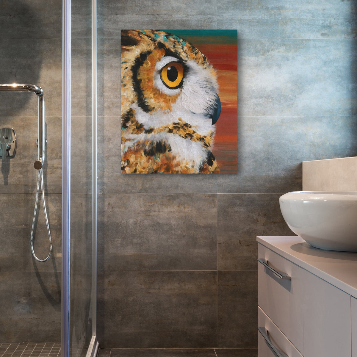 Horned Owl's Ember - Luxury Wall Art