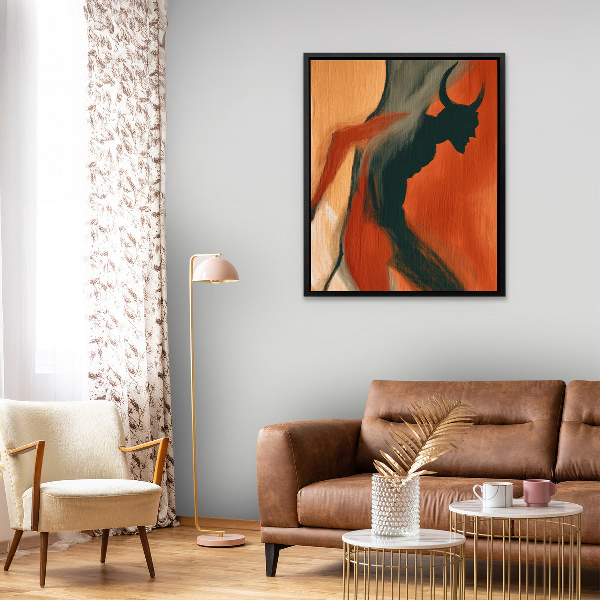 Horned Shadow Rising - Orange Demon Canvas Print