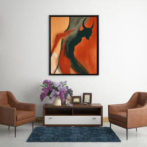 Horned Shadow Rising - Large Abstract Canvas Print