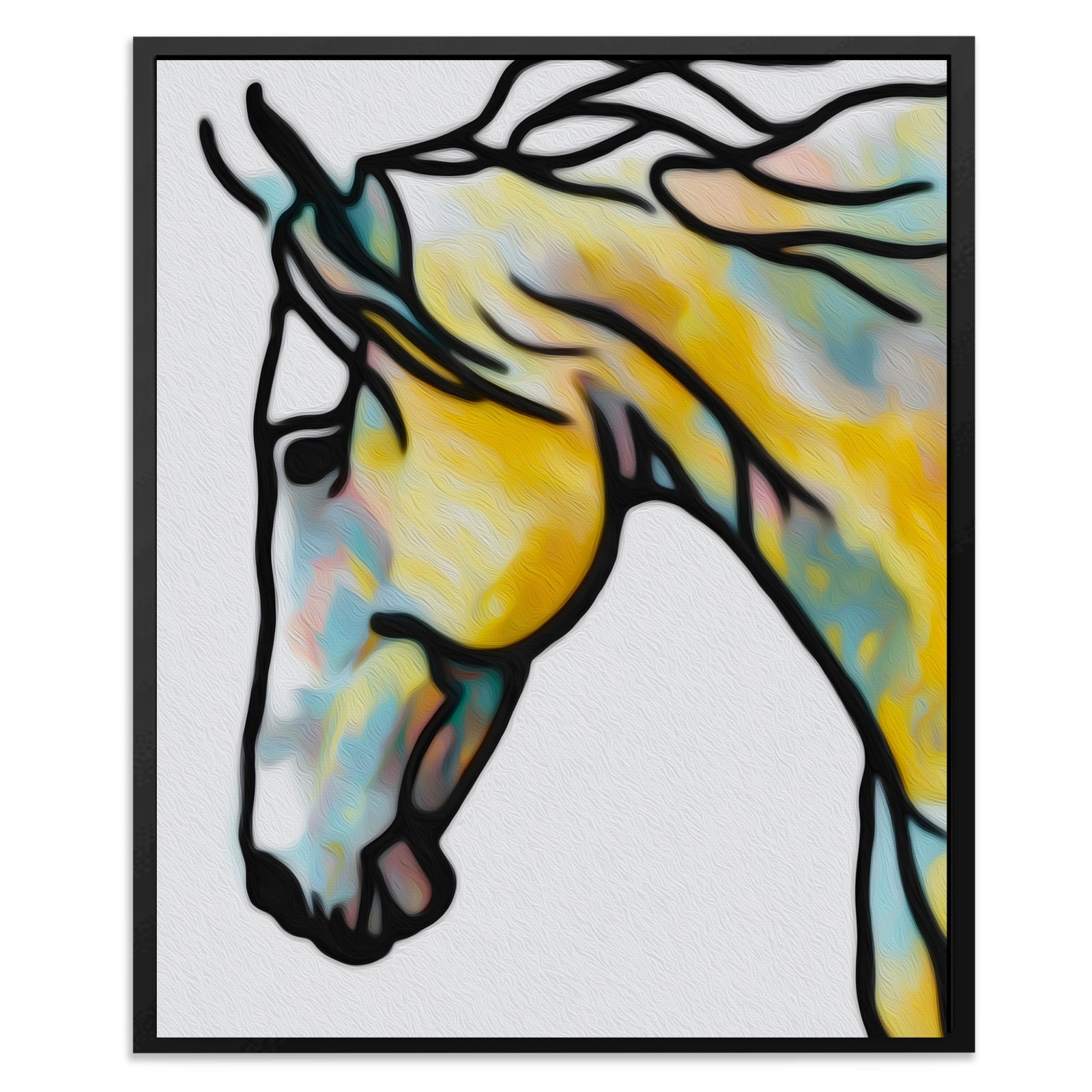 Horse Flowing Minimalist — Horse Flowing Minimalist Portrait   Side View   Mirror 172
