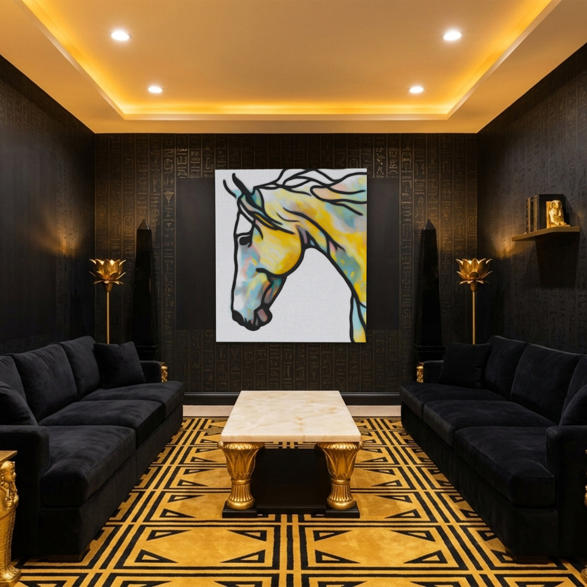 Horse Flowing Minimalist — Horse Flowing Minimalist Egyptian Room Port 28