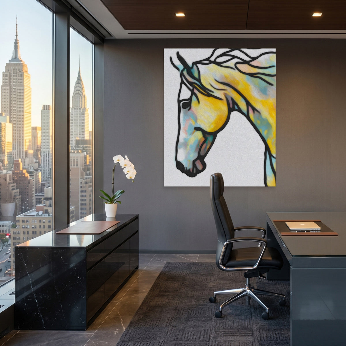 Horse Flowing Minimalist — Horse Flowing Minimalist Office View Port 118