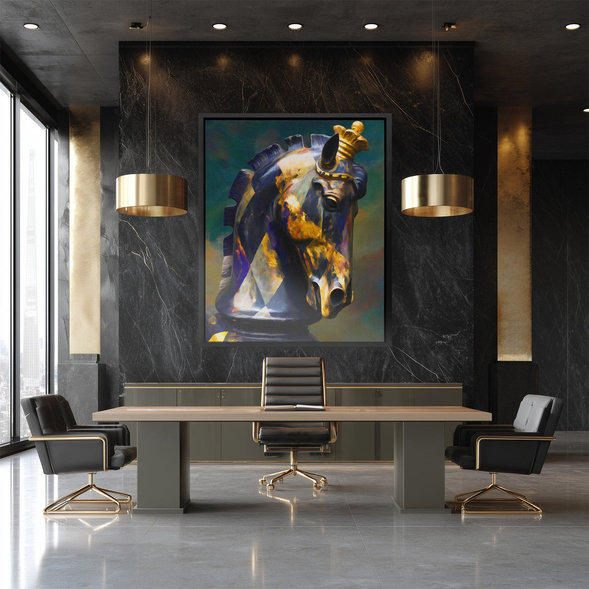 Horse Golden Crown - Luxury Wall Art