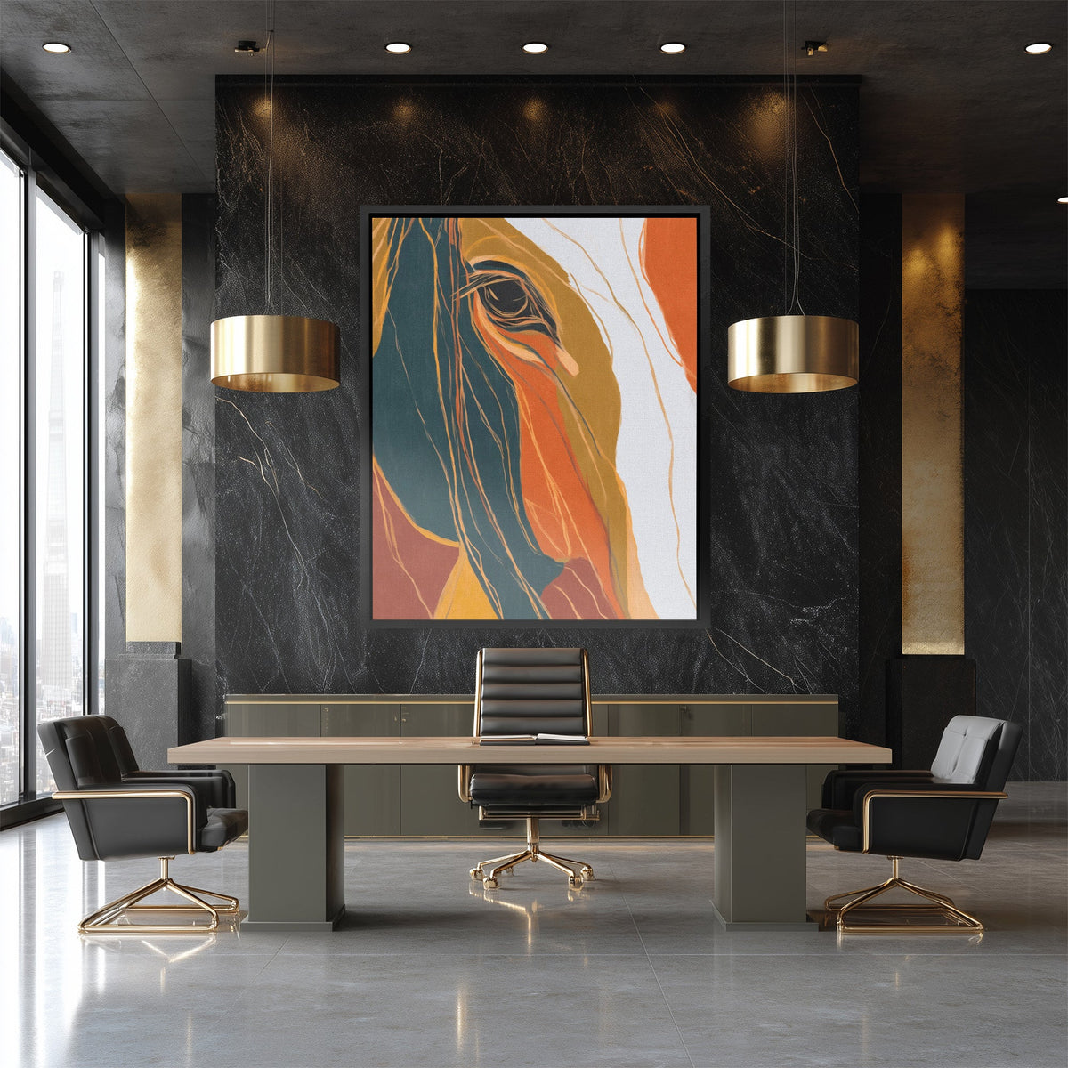 Horse Golden Dawn - Luxury Wall Art