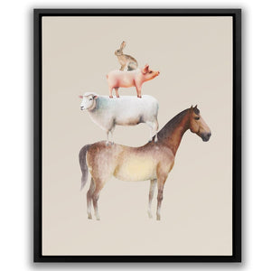 Horse Sheep Pig and Hare - Luxury Wall Art