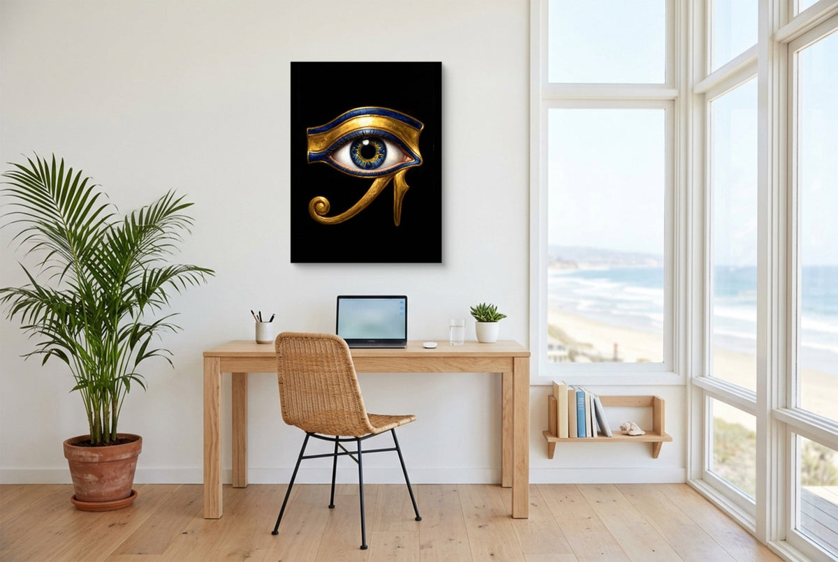 Horus' Azure Gaze - Luxury Wall Art