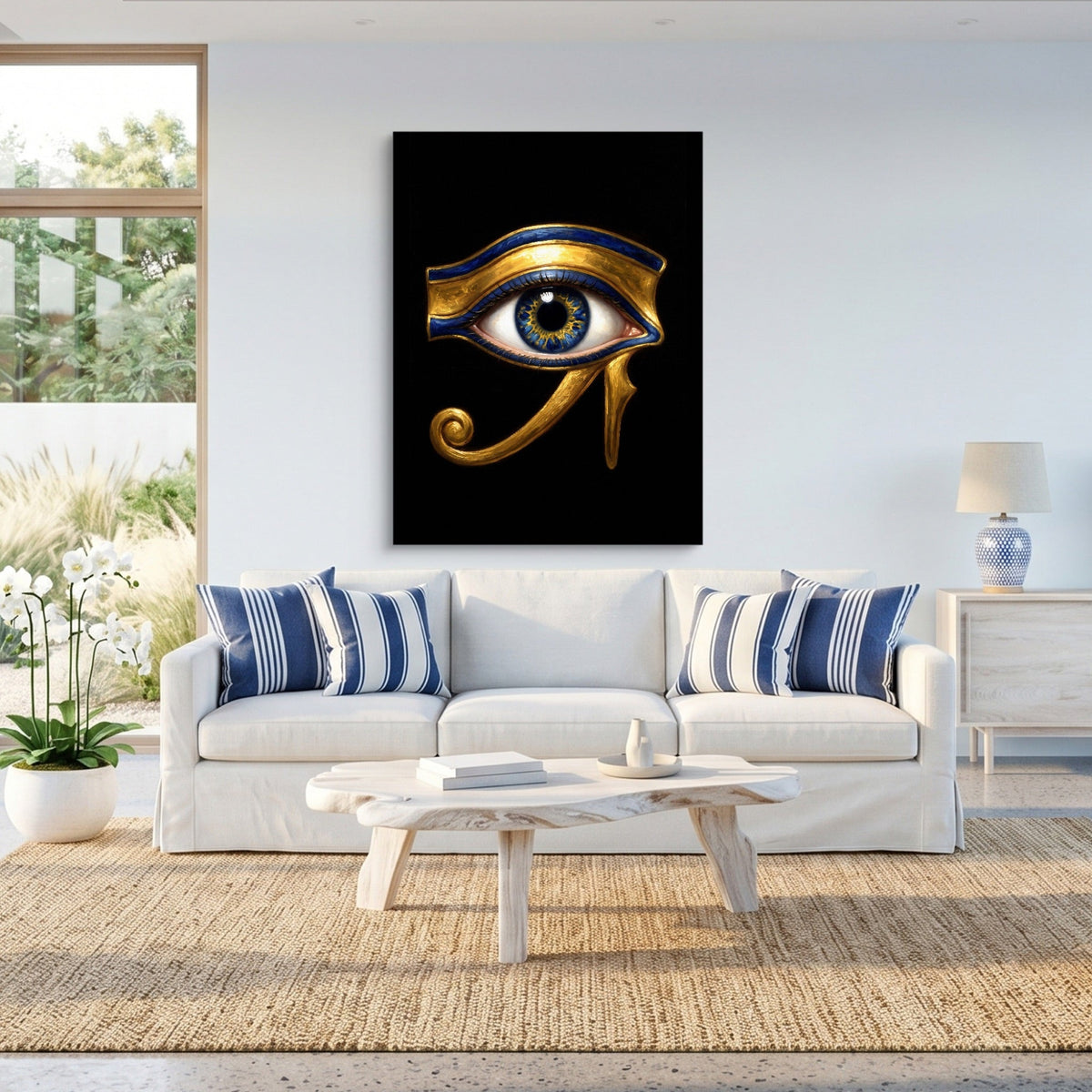 Horus' Azure Gaze - Luxury Wall Art