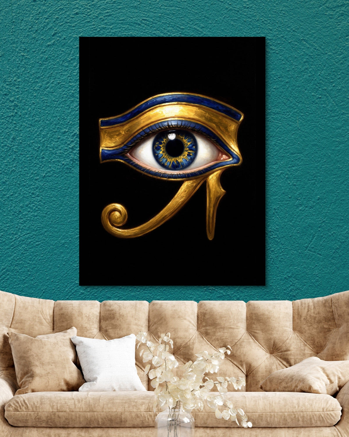 Horus' Azure Gaze - Luxury Wall Art