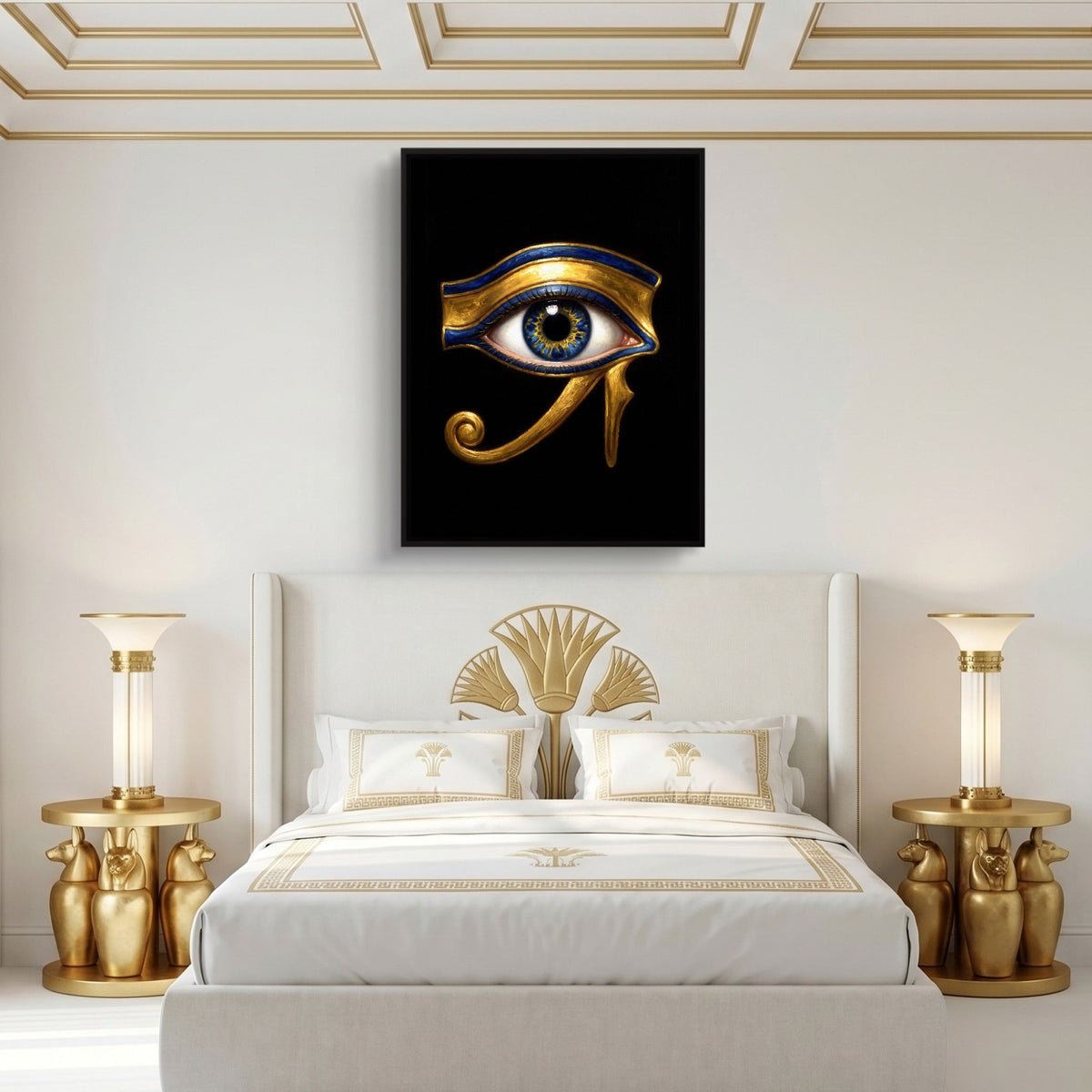 Horus' Azure Gaze - Luxury Wall Art