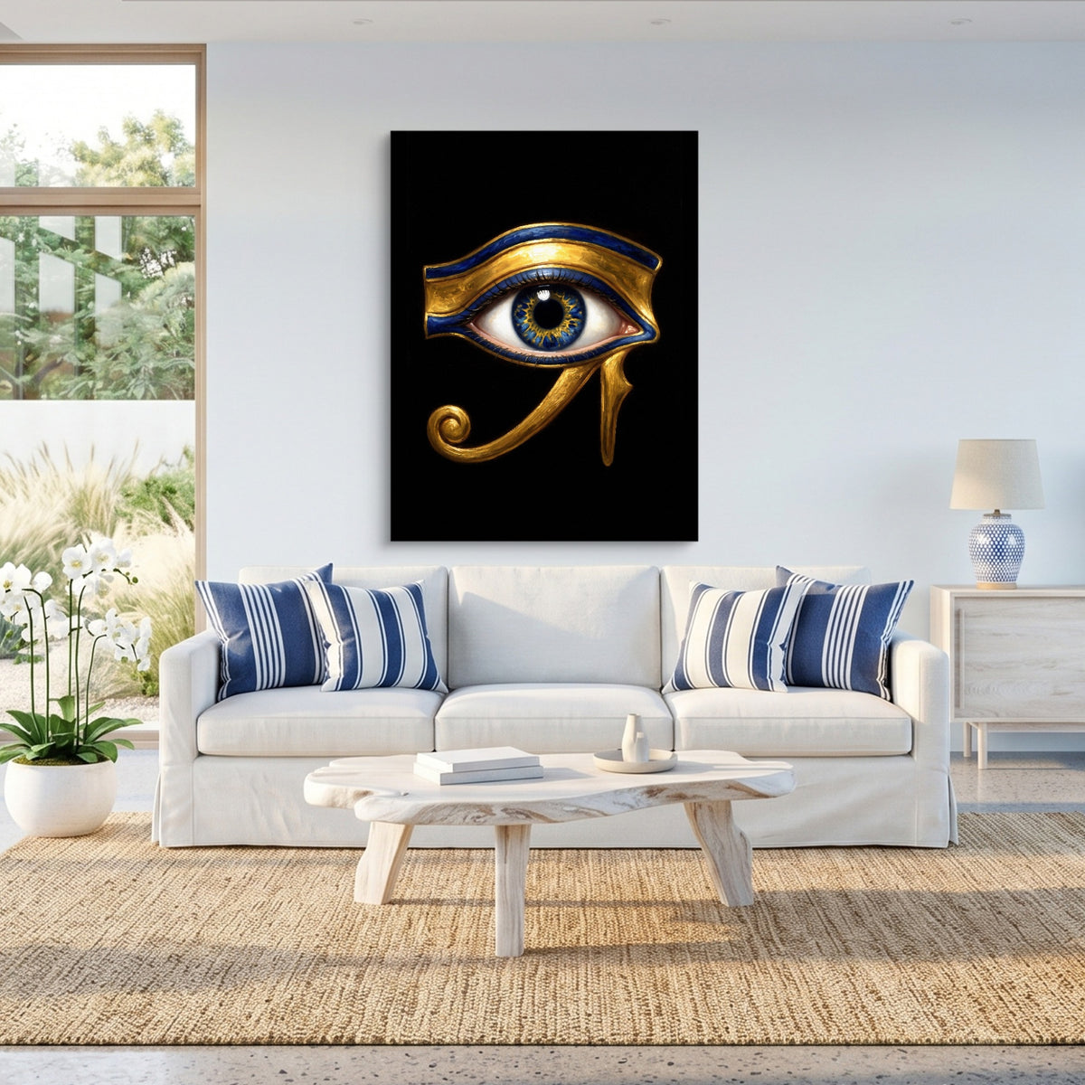 Horus' Azure Gaze — horus' azure gaze sq beach house 1port flush print