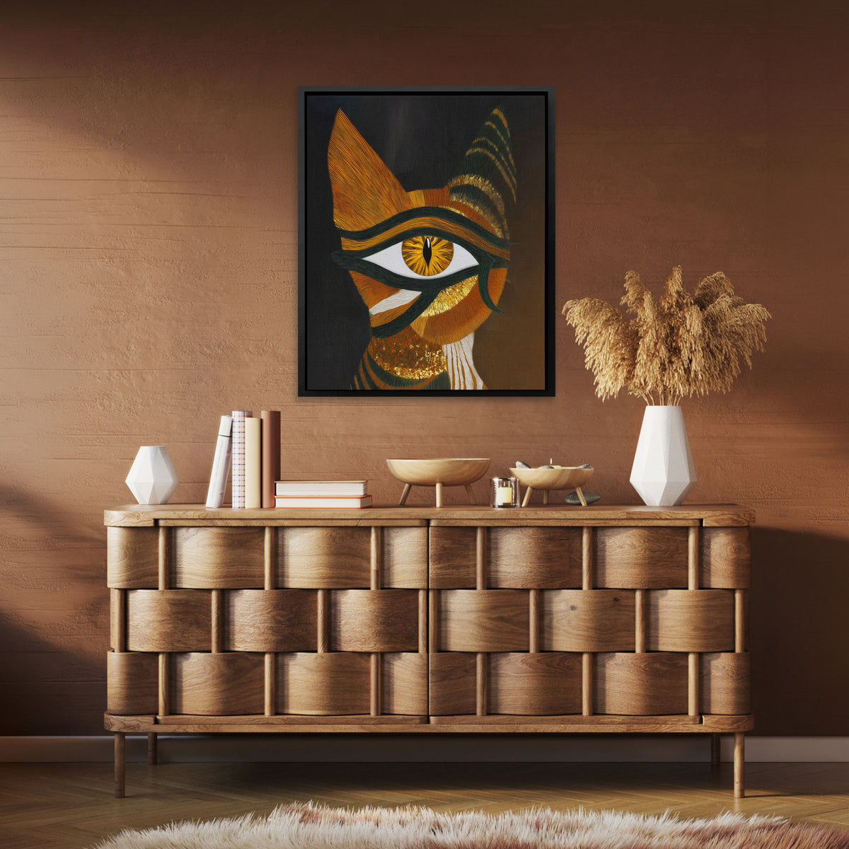 Horus Bronze Awakening - Abstract Gold Canvas Wall Art