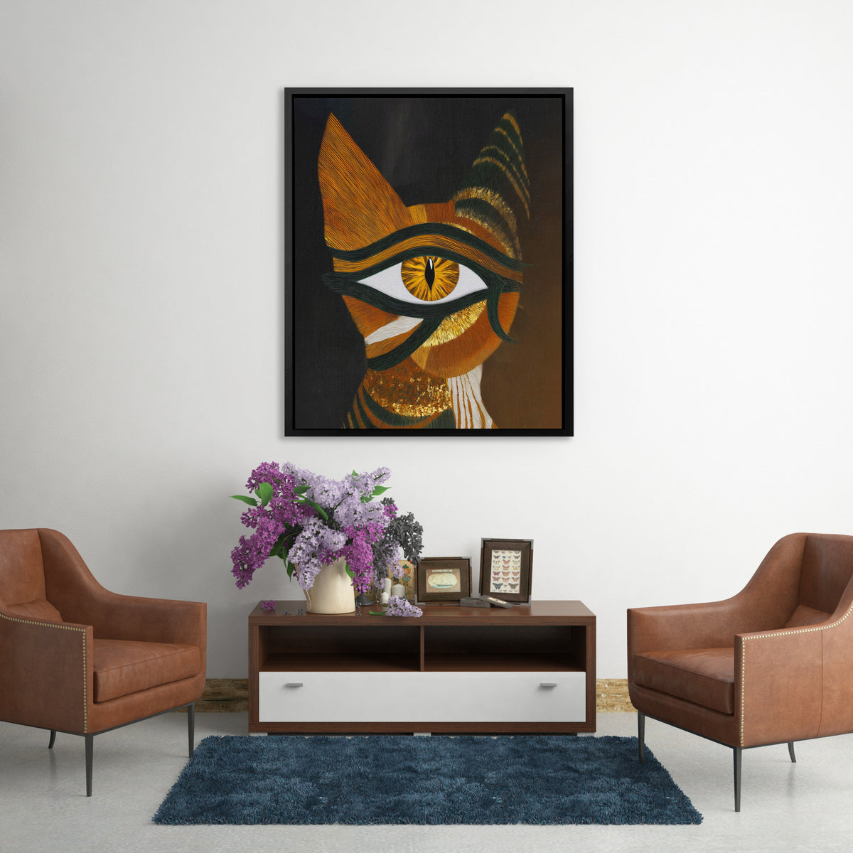 Horus Bronze Awakening - Bronze Wall Art in Black Frame