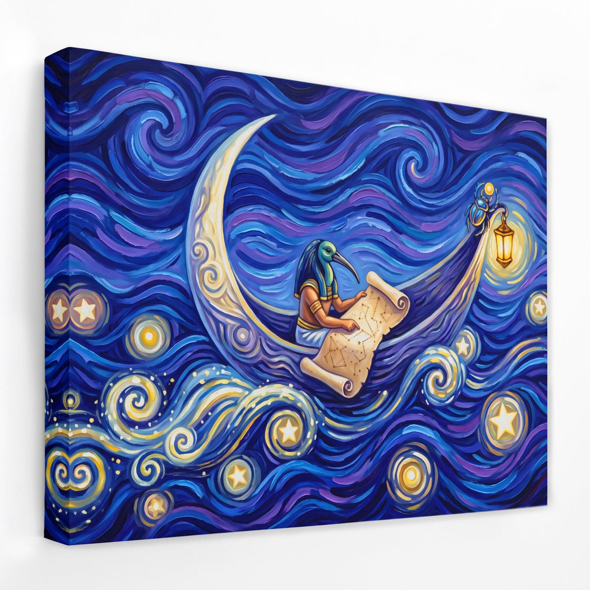 Horus Crossing Boat canvas wall art, room view