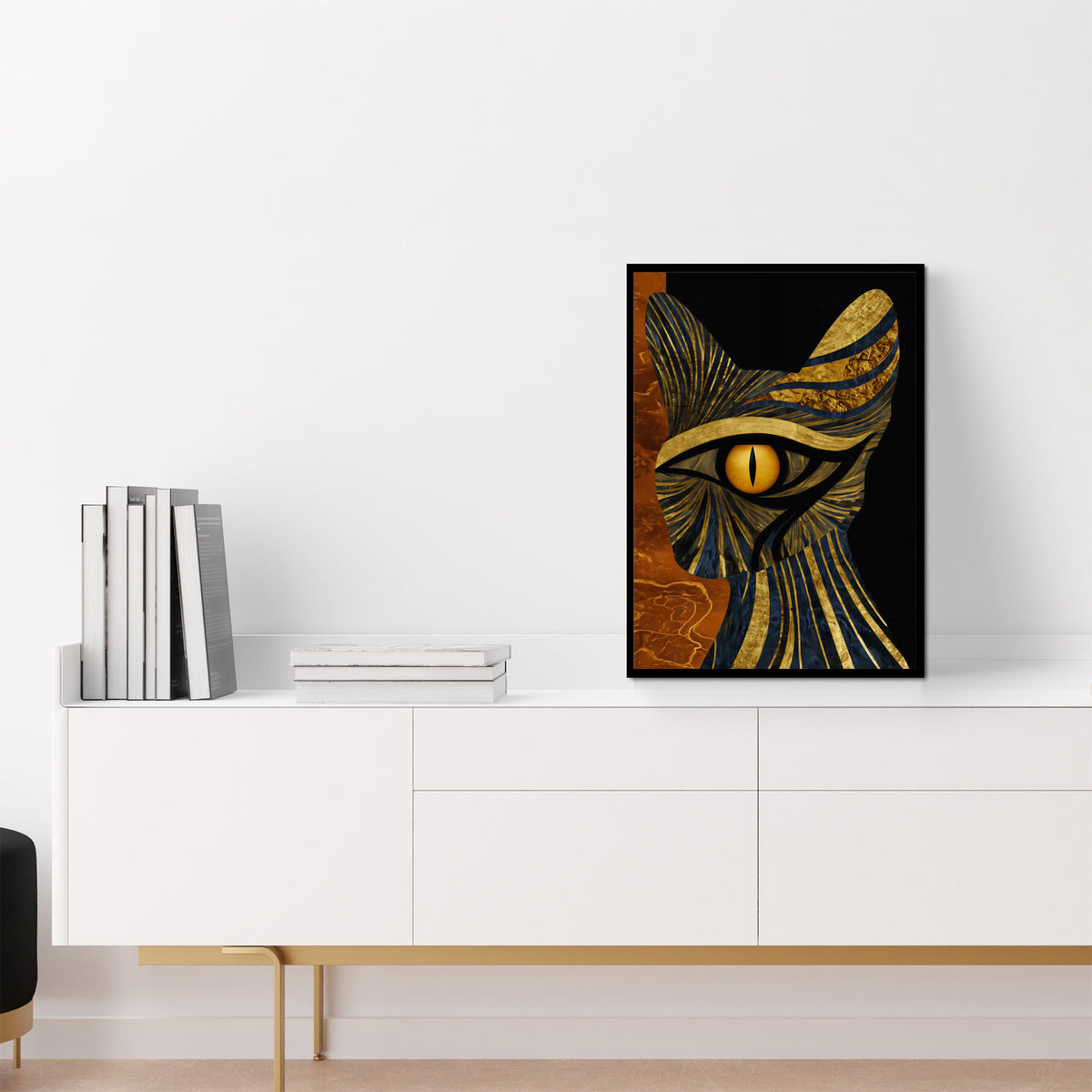 Horus in Amber - Gold Canvas Wall Art