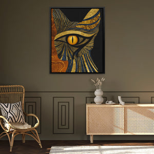 Horus in Amber - Gold Egyptian Canvas Print