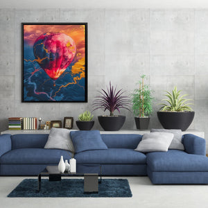 Hot Pink Air Balloon - Luxury Wall Art