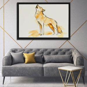 Howling Beige Wolf - Luxury Wall Art